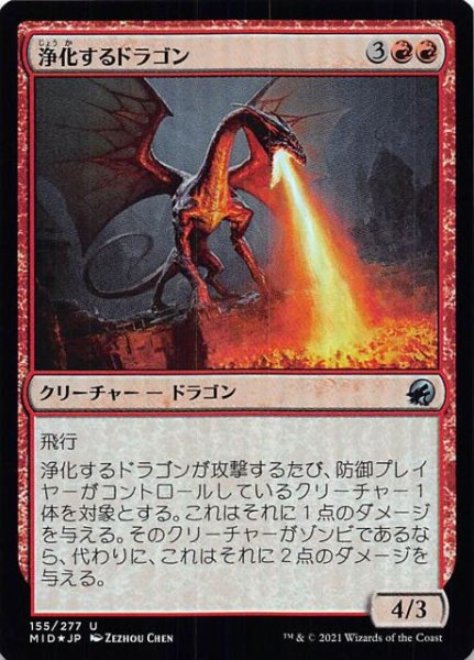 画像1: 【FOIL イニストラード：真夜中の狩り アンコモン】浄化するドラゴン　155/277 (1)