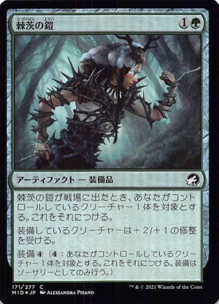 画像1: 【FOIL イニストラード：真夜中の狩り コモン】棘茨の鎧　171/277 (1)