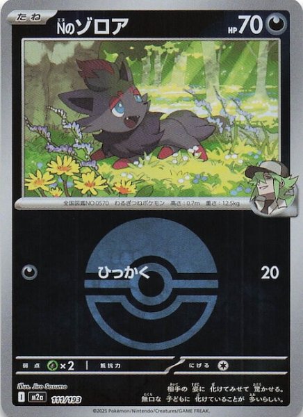 画像1: 【ミラー仕様 MEGAドリームex】Nのゾロア　111/193 (1)