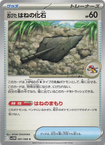 画像1: 【ホワイトフレア C】古びたはねの化石　081/086 (1)