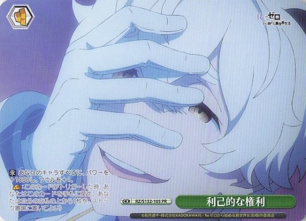 画像1: 【ノーマル ボックス特典PR】利己的な権利 RZ/S132-105 (1)