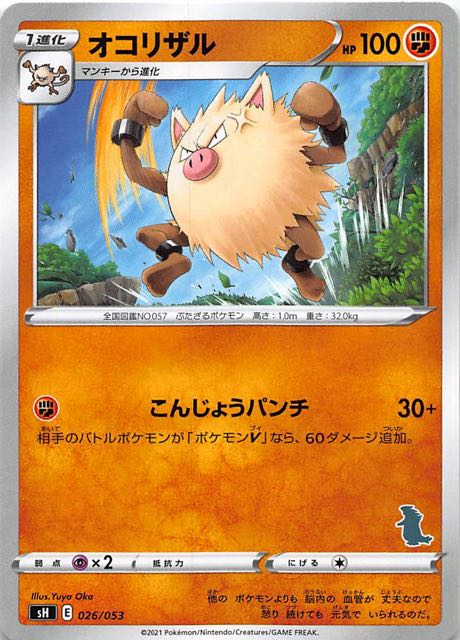 ファミリーポケモンカードゲーム バンギラスv オコリザル 026 053 マナソース